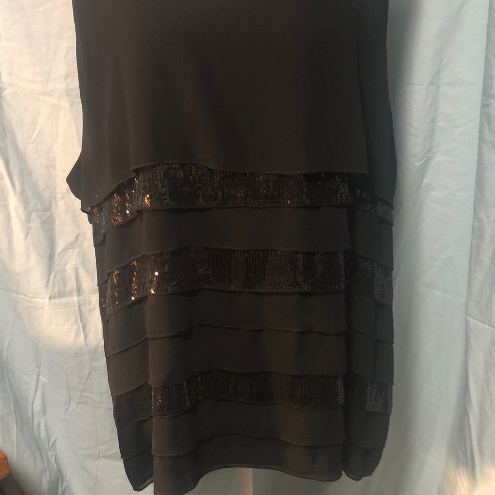 Beautiful Black Tiered Tank Sequins 30/32 - Picture 3 of 4